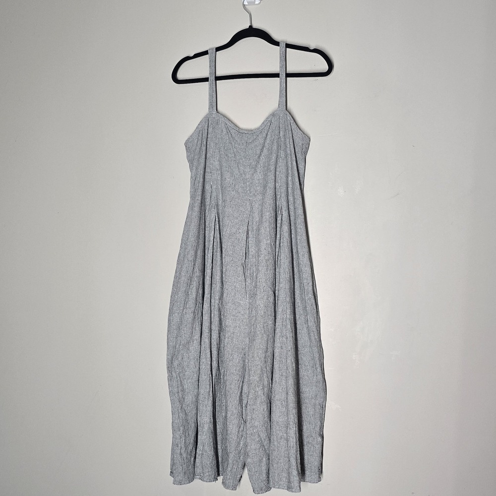 Cut Loose Navy Gray Wide Leg Jumpsuit Womens S M Lagenlook Cropped Romper